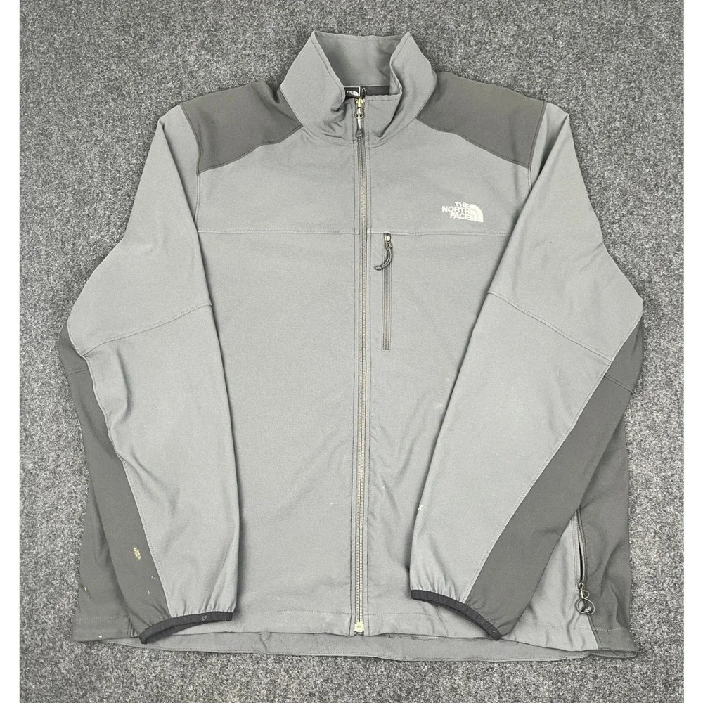 The North Face‎ Apex Softshell Jacket Mens XL Grey Full Zip Windbreaker Coat